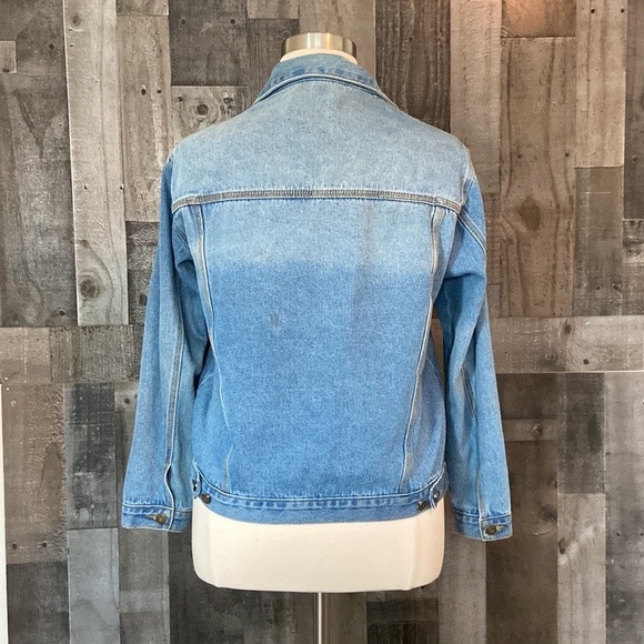 Forever 21 Sadie and Sage jean jacket medium denim floral sequins girlhoodcore - Picture 8 of 11